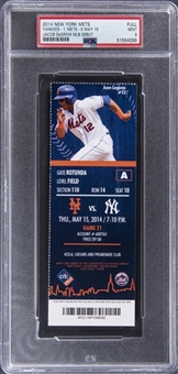 2014 New York Mets/New York Yankees Full Ticket From Jacob deGroms MLB Debut - PSA MINT 9